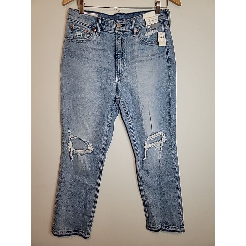 Gap Size 9 /30 R High Rise Cheeky Straight Denim Jeans Cropped Button Fly‎